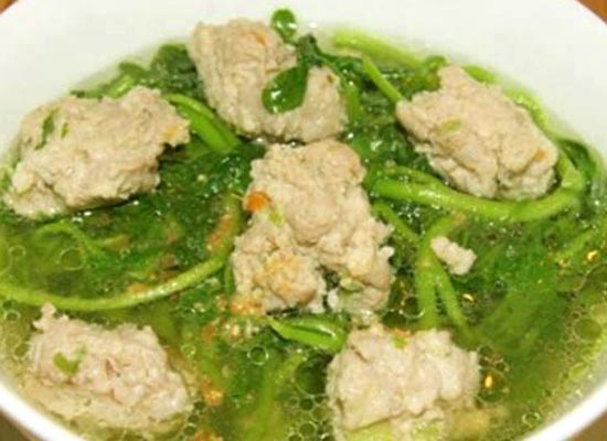 Canh cải xoong thịt xay